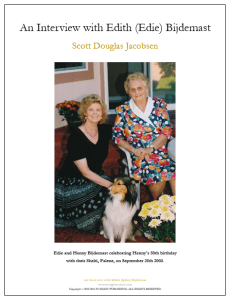 An Interview with Edith (Edie) Bijdemast